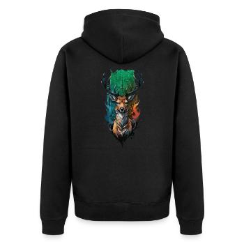 Conception de cerf mystique : Inspiration de la forêt enchantée - Veste à capuche bio Premium Unisexe - noir - Dos - Nico (187cm)