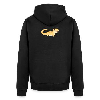 Sweet lizard - Unisex Premium Organic Zip Hoodie - black - Back - Nico (187cm)