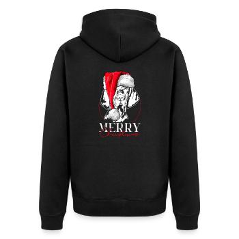 Santa Magyar Vizsla Merry Christmas Dogs Wilsigns - Unisex Premium Organic Zip Hoodie - black - Back - Nico (187cm)
