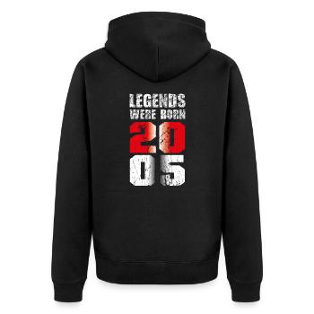 Geburtstag 18. Jahre Junge Mädchen Legends 2005 - Unisex Premium Bio Zip Hoodie - Schwarz - Hinten - Nico (187cm)