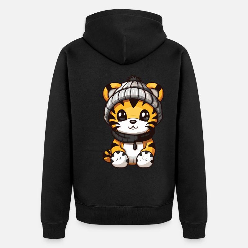 Bande dessinée Tiger Winter - Veste à capuche bio Premium Unisexe - noir