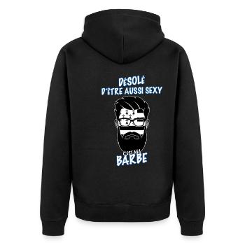 Breton Trop Sexy C'est le Mien - Veste à capuche bio Premium Unisexe - noir - Dos - Nico (187cm)