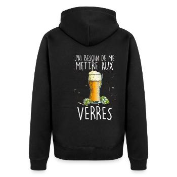 Papa a Besoin De Détente Bière Apéro Apéritif - Veste à capuche bio Premium Unisexe - noir - Dos - Nico (187cm)