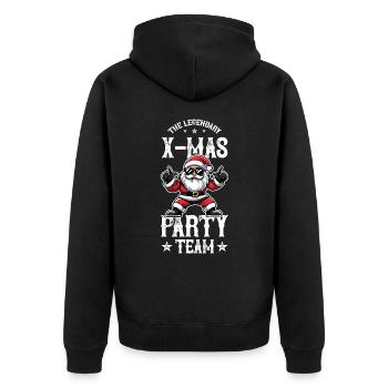 Équipe de fête de Noël drôle - Veste à capuche bio Premium Unisexe - noir - Dos - Nico (187cm)