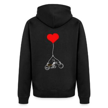Choppers with heart - Unisex Premium Organic Zip Hoodie - black - Back - Nico (187cm)