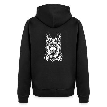German Longhaired German Shepherd Dogs Wilsigns - Unisex Premium Organic Zip Hoodie - black - Back - Nico (187cm)
