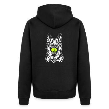 German Longhaired German Shepherd Dogs Wilsigns - Unisex Premium Organic Zip Hoodie - black - Back - Nico (187cm)