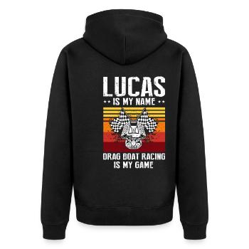 Conception de bateaux de dragster pour les plaisanciers de course - Veste à capuche bio Premium Unisexe - noir - Dos - Nico (187cm)