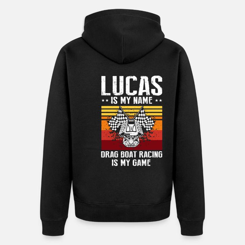 Drag Boot Design für Rennbootfahrer - Unisex Premium Bio Zip Hoodie - Schwarz