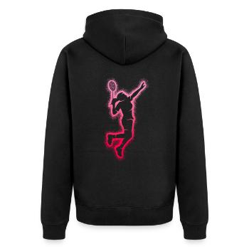 Badminton Player Badminton Girls Badminton - Unisex Premium Organic Zip Hoodie - black - Back - Nico (187cm)