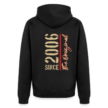 2006 The Original - Year, Year of Birth - Unisex Premium Organic Zip Hoodie - black - Back - Nico (187cm)