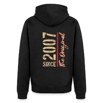 2007 The Original - Year of Birth, Year - Unisex Premium Organic Zip Hoodie - black - Back - Nico (187cm)