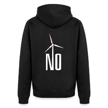NON! Éolienne non merci - danger pour les oiseaux - Veste à capuche bio Premium Unisexe - noir - Dos - Nico (187cm)