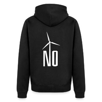 NON! Éolienne non merci - danger pour les oiseaux - Veste à capuche bio Premium Unisexe - noir - Dos - Nico (187cm)