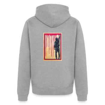 STREET ART - SPRAY BOY Poster - Unisex Premium Organic Zip Hoodie - heather grey - Back - Nico (187cm)