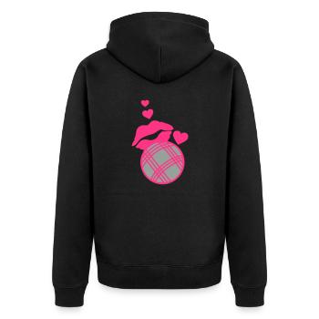 petanque bisous love coeur levre - Veste à capuche bio Premium Unisexe - noir - Dos - Nico (187cm)