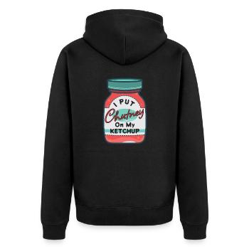 J’ai mis du chutney sur mon ketchup. - Veste à capuche bio Premium Unisexe - noir - Dos - Nico (187cm)