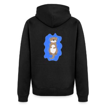 Loutre fumante - Veste à capuche bio Premium Unisexe - noir - Dos - Nico (187cm)