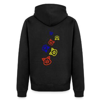 Animal porcin - Veste à capuche bio Premium Unisexe - noir - Dos - Nico (187cm)