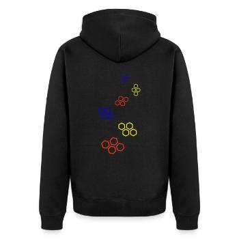 Beekeeper symbol - Unisex Premium Organic Zip Hoodie - black - Back - Nico (187cm)