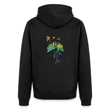 Fleur - Veste à capuche bio Premium Unisexe - noir - Dos - Nico (187cm)