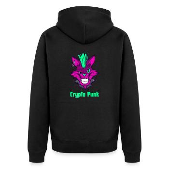 Crypto Punk is the "NFT" Crypto Gift with Bite - Unisex Premium Organic Zip Hoodie - black - Back - Nico (187cm)