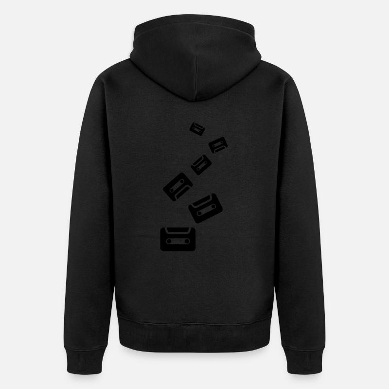 Symbole de cassette - Veste à capuche bio Premium Unisexe - noir