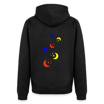 Moon icon icon - Unisex Premium Organic Zip Hoodie - black - Back - Nico (187cm)