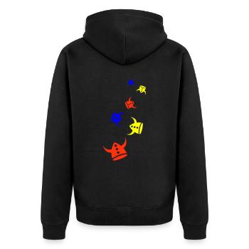 Viking Helmet - Unisex Premium Organic Zip Hoodie - black - Back - Nico (187cm)