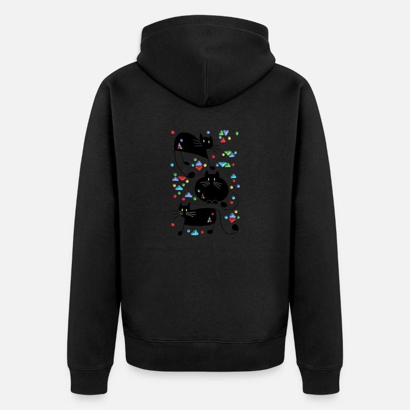 Chats - Veste à capuche bio Premium Unisexe - noir
