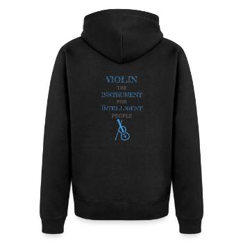 Violin Instrument For Intelligent People Azure - Unisex Premium Bio Zip Hoodie - Schwarz - Hinten - Nico (187cm)