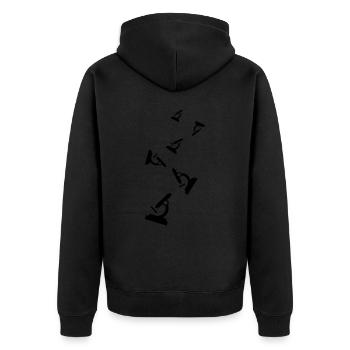 Mikroskop Icon - Unisex Premium Bio Zip Hoodie - Schwarz - Hinten - Nico (187cm)