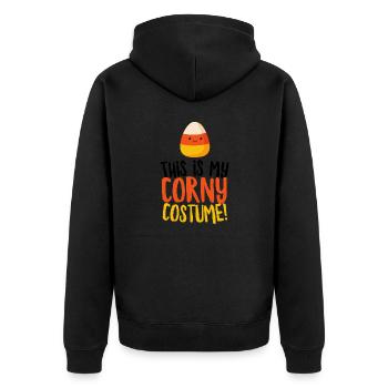 This is My Corny Costume - Unisex Premium Organic Zip Hoodie - black - Back - Nico (187cm)