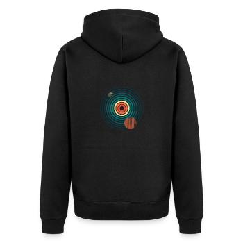 Retro Abstract 3 - Unisex Premium Bio Zip Hoodie - Schwarz - Hinten - Nico (187cm)