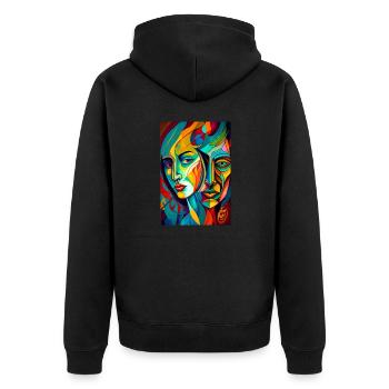 Transformation of two individuals - Unisex Premium Organic Zip Hoodie - black - Back - Nico (187cm)