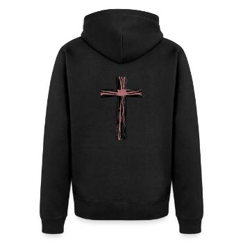 Croix en bois - Veste à capuche bio Premium Unisexe - noir - Dos - Nico (187cm)