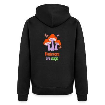 Mushrooms are magic - Veste à capuche bio Premium Unisexe - noir - Dos - Nico (187cm)