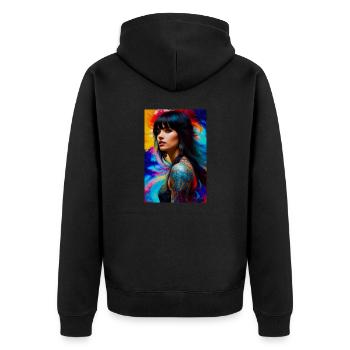 Colorful Beauty 5 - Unisex Premium Organic Zip Hoodie - black - Back - Nico (187cm)