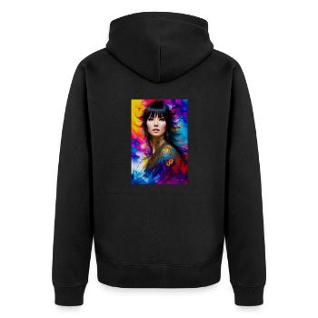 Colorful Beauty 2 - Unisex Premium Organic Zip Hoodie - black - Back - Nico (187cm)