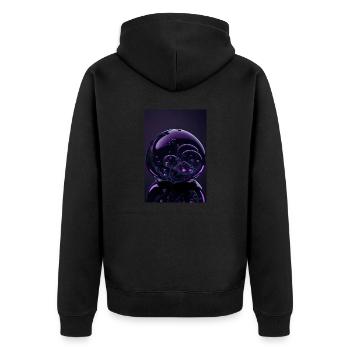Blasen in einer Blase magenta 2 - Unisex Premium Bio Zip Hoodie - Schwarz - Hinten - Nico (187cm)