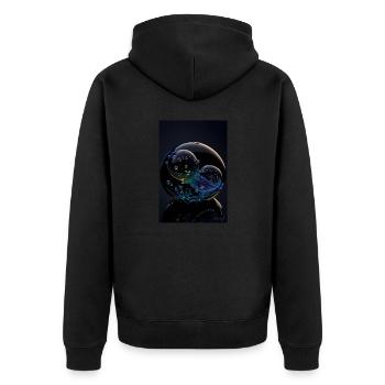 Blasen in einer Blase regenbogen 2 - Unisex Premium Bio Zip Hoodie - Schwarz - Hinten - Nico (187cm)
