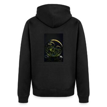 Bulles dans un blister jaune 2 - Veste à capuche bio Premium Unisexe - noir - Dos - Nico (187cm)