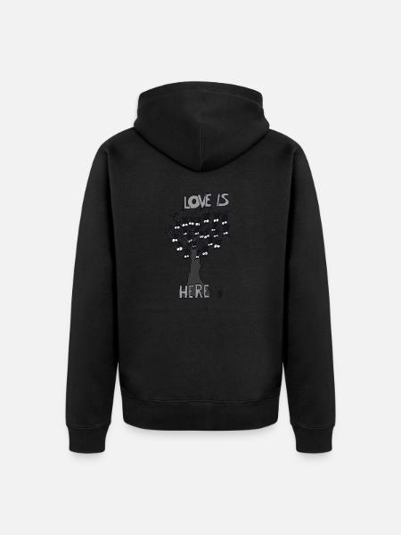 Bats on a tree - Unisex Premium Organic Zip Hoodie - black