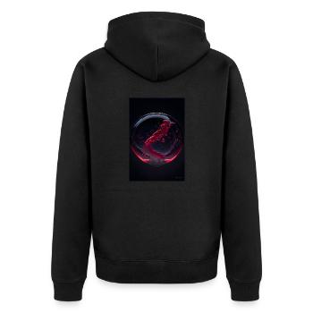 Clouds in a bubble red 2 - Unisex Premium Organic Zip Hoodie - black - Back - Nico (187cm)