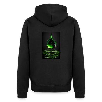 Drops green 4 - Unisex Premium Organic Zip Hoodie - black - Back - Nico (187cm)