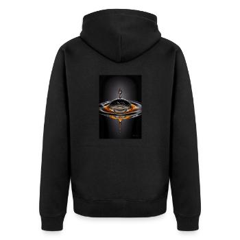 Drops magma 3 - Unisex Premium Organic Zip Hoodie - black - Back - Nico (187cm)