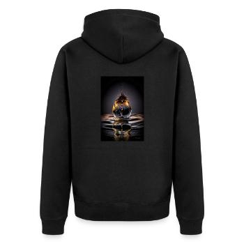 Gouttes magma 2 - Veste à capuche bio Premium Unisexe - noir - Dos - Nico (187cm)