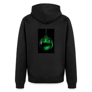 Gouttes vertes 5 - Veste à capuche bio Premium Unisexe - noir - Dos - Nico (187cm)