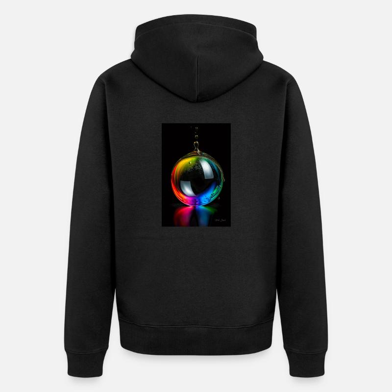 Drop arc-en-ciel 5 - Veste à capuche bio Premium Unisexe - noir