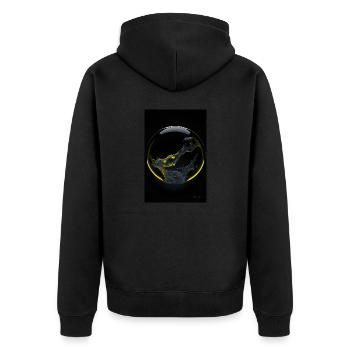 Kaos dans un jaune blister 2 - Veste à capuche bio Premium Unisexe - noir - Dos - Nico (187cm)